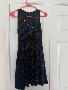 Forever 21 Black Sequin Party Mini Dress